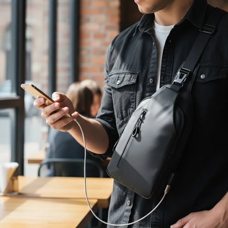 SyncPack™ – Waterproof shoulder bag with USB port